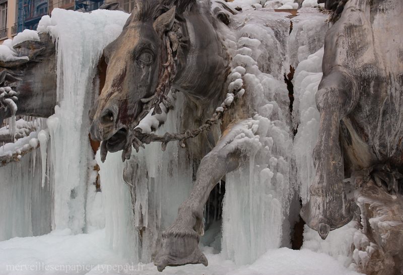 Fontaine-chevaux-terreaux-gelés